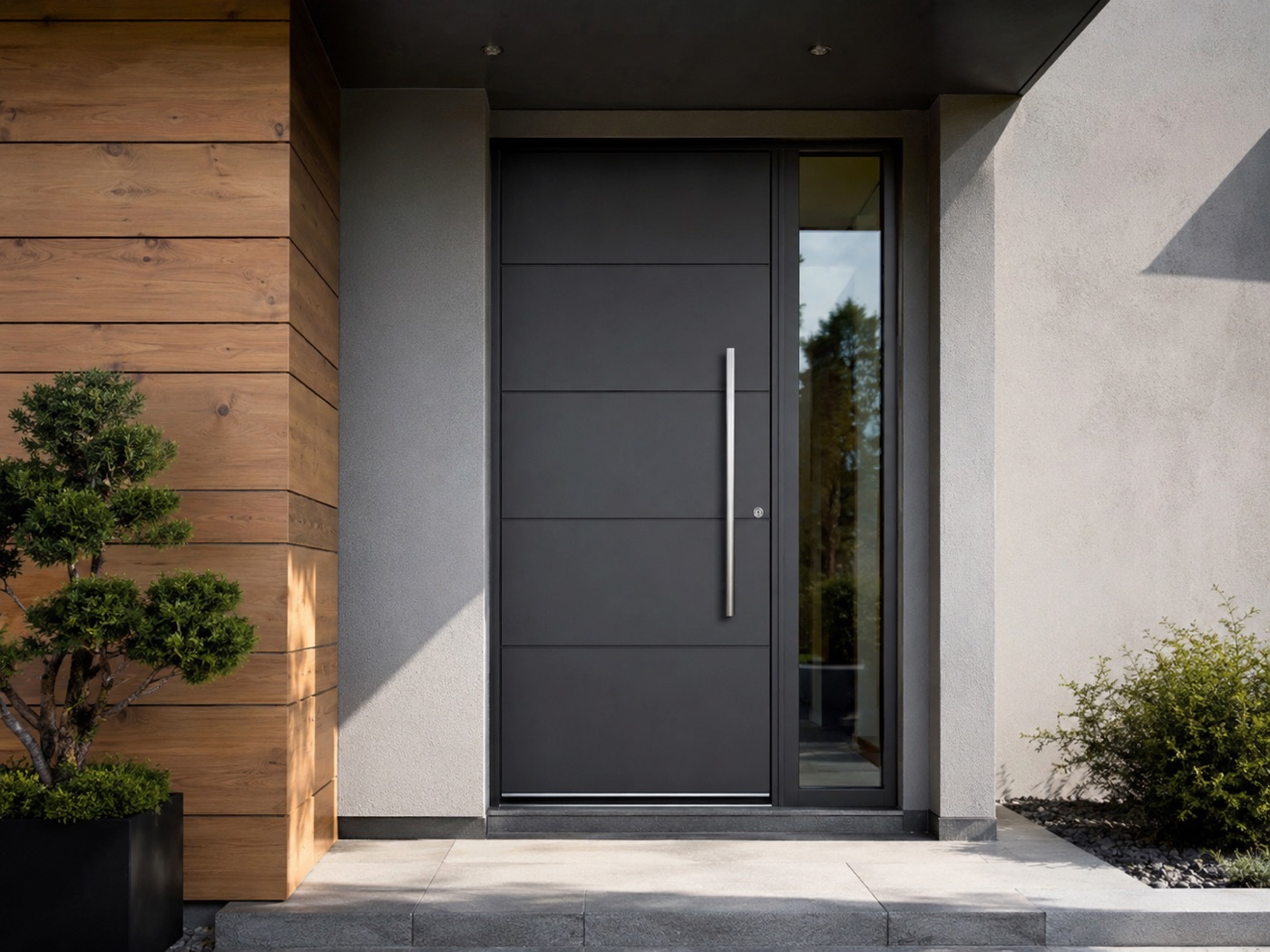 Porte d'entrée aluminium design