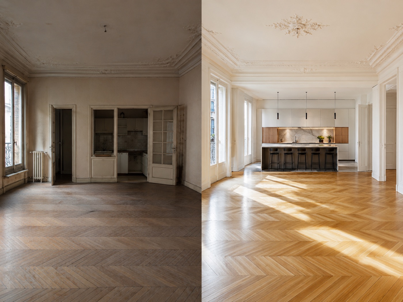 Appartement haussmannien réinventé
