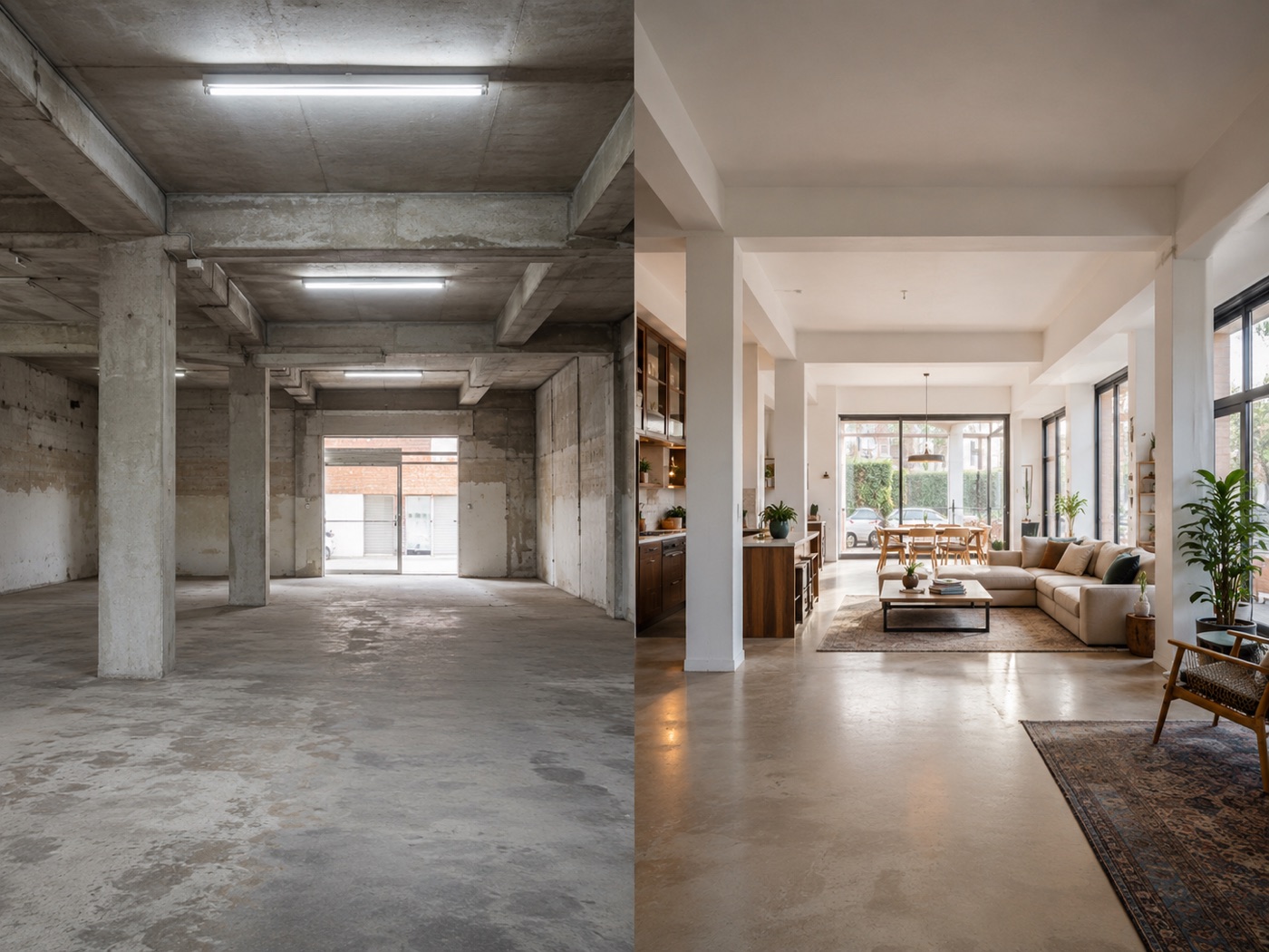 Local commercial converti en habitation
